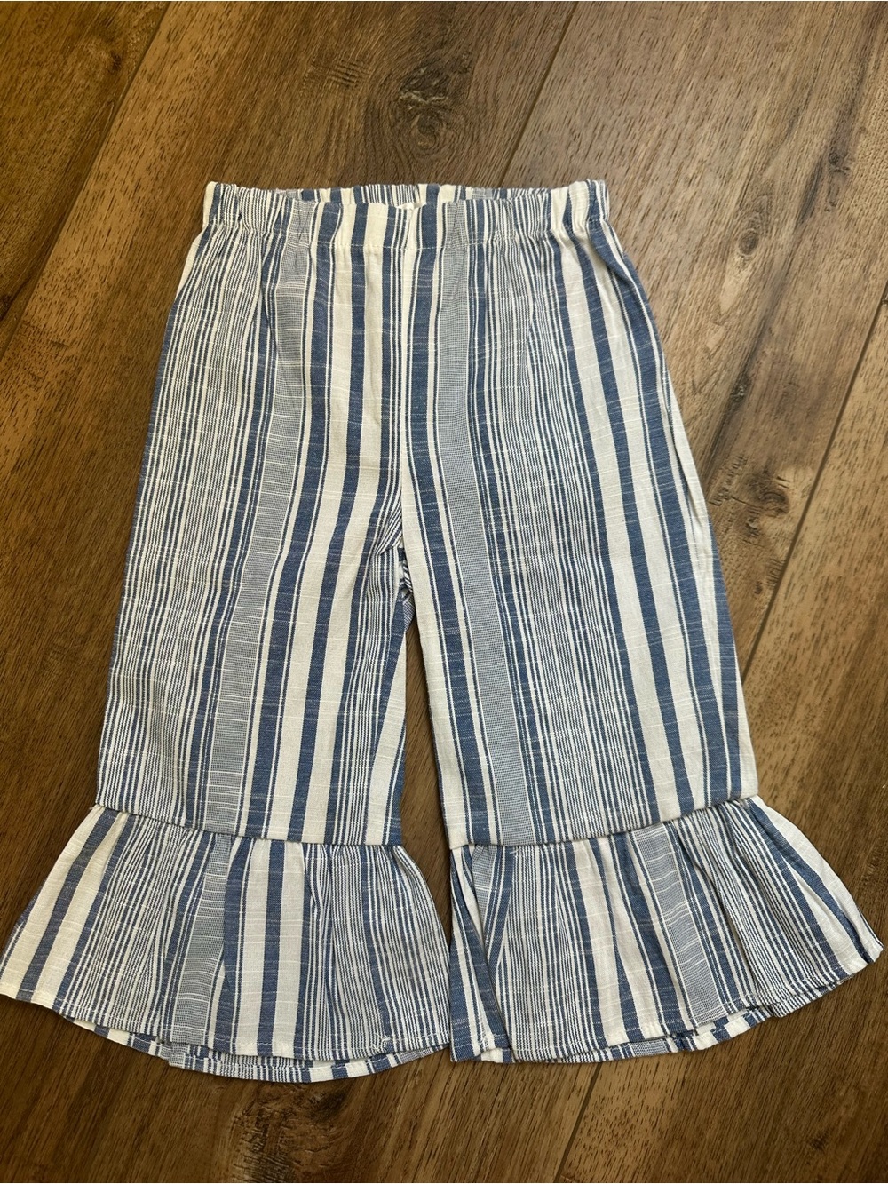 NEW! Tahari Girls Bellbottom Pants, Blue/White, Nautical, Coast, Hippie, Boho, 5